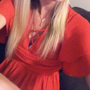 Red Ruffly Blouse